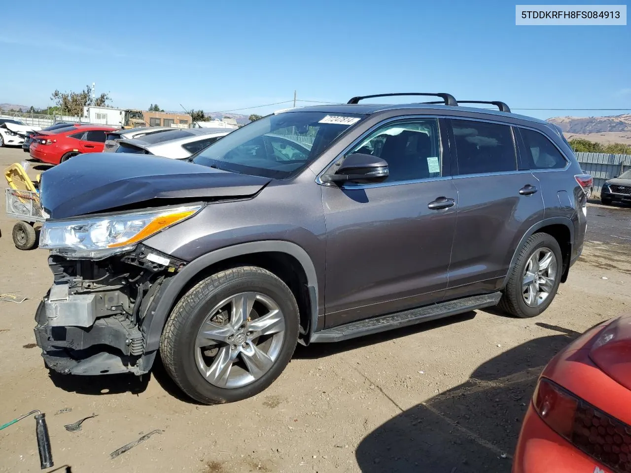 2015 Toyota Highlander Limited VIN: 5TDDKRFH8FS084913 Lot: 77247814