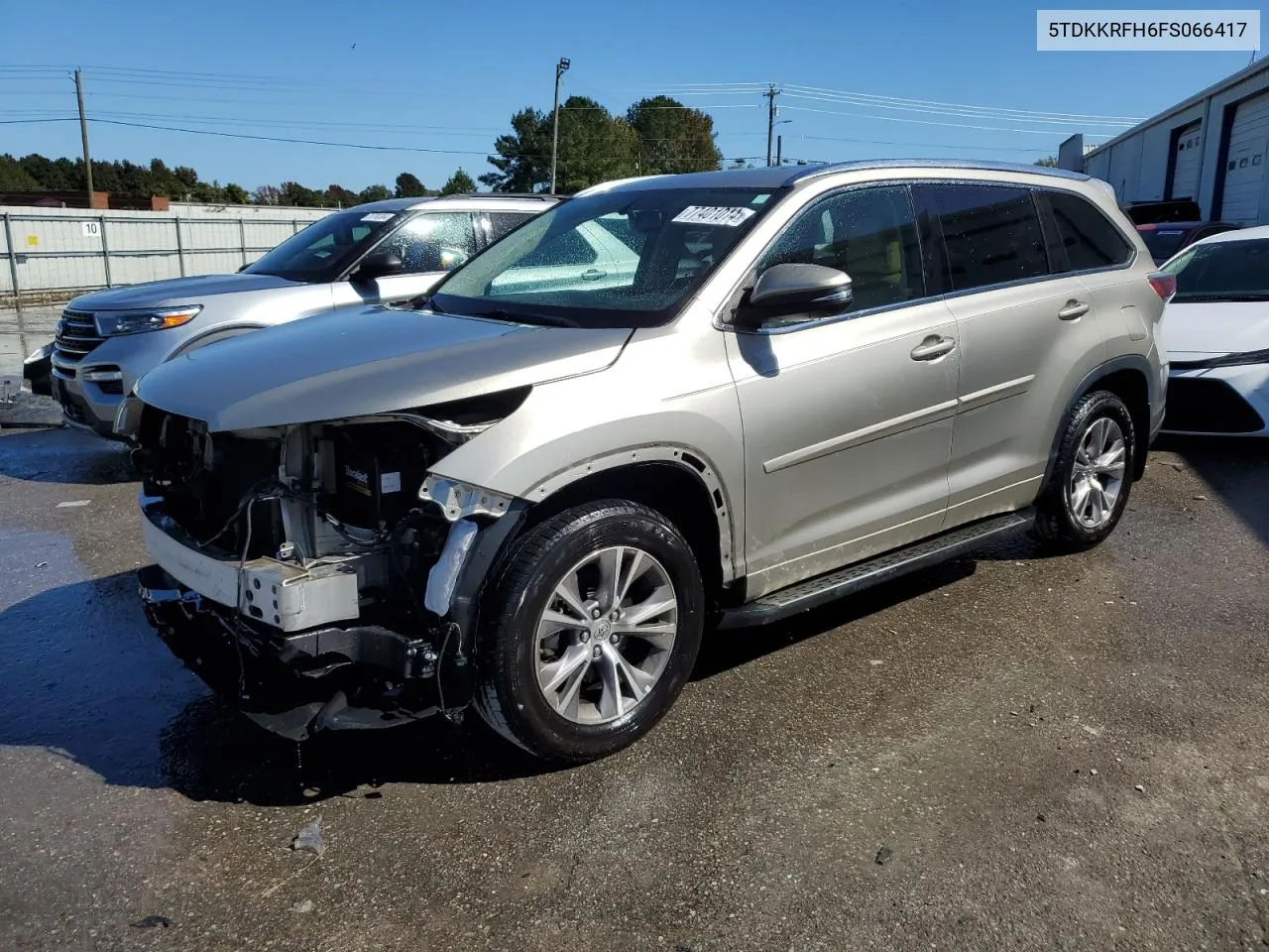 2015 Toyota Highlander Xle VIN: 5TDKKRFH6FS066417 Lot: 77401014