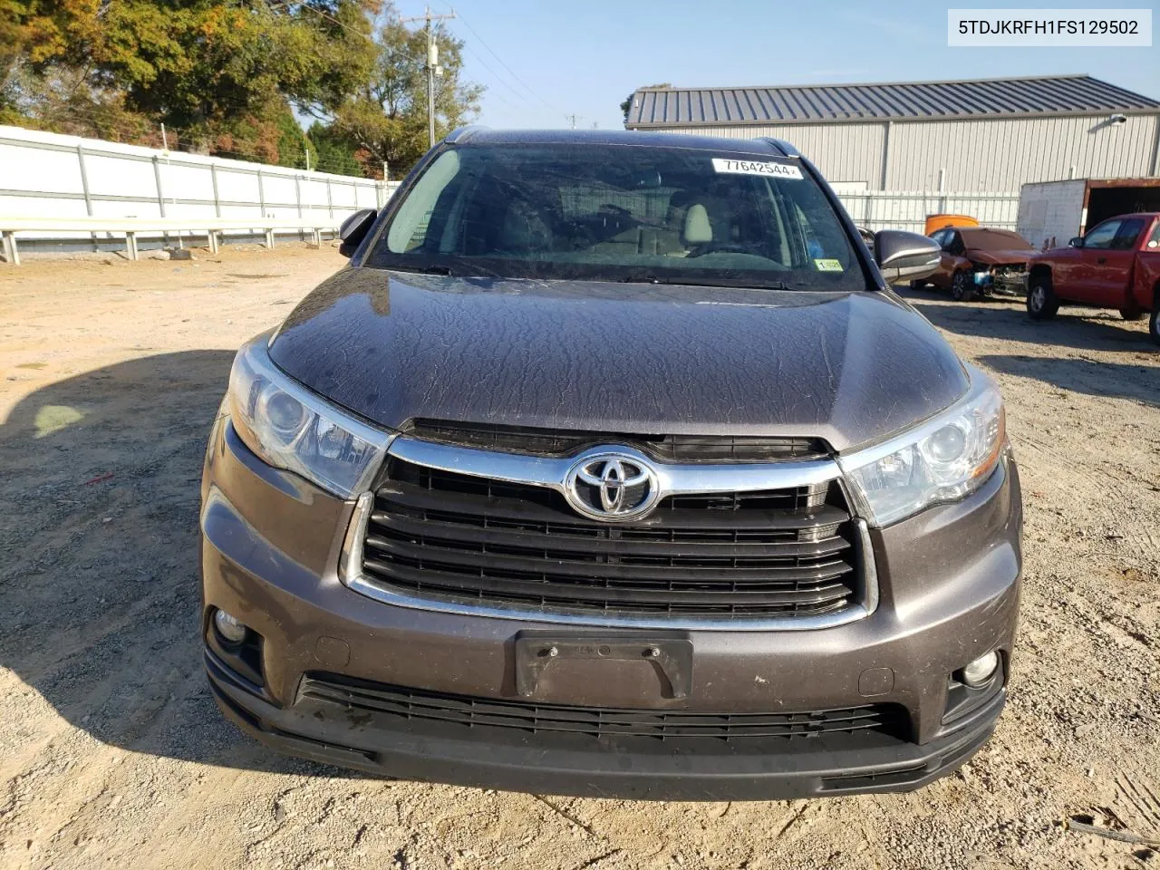 2015 Toyota Highlander Xle VIN: 5TDJKRFH1FS129502 Lot: 77642544