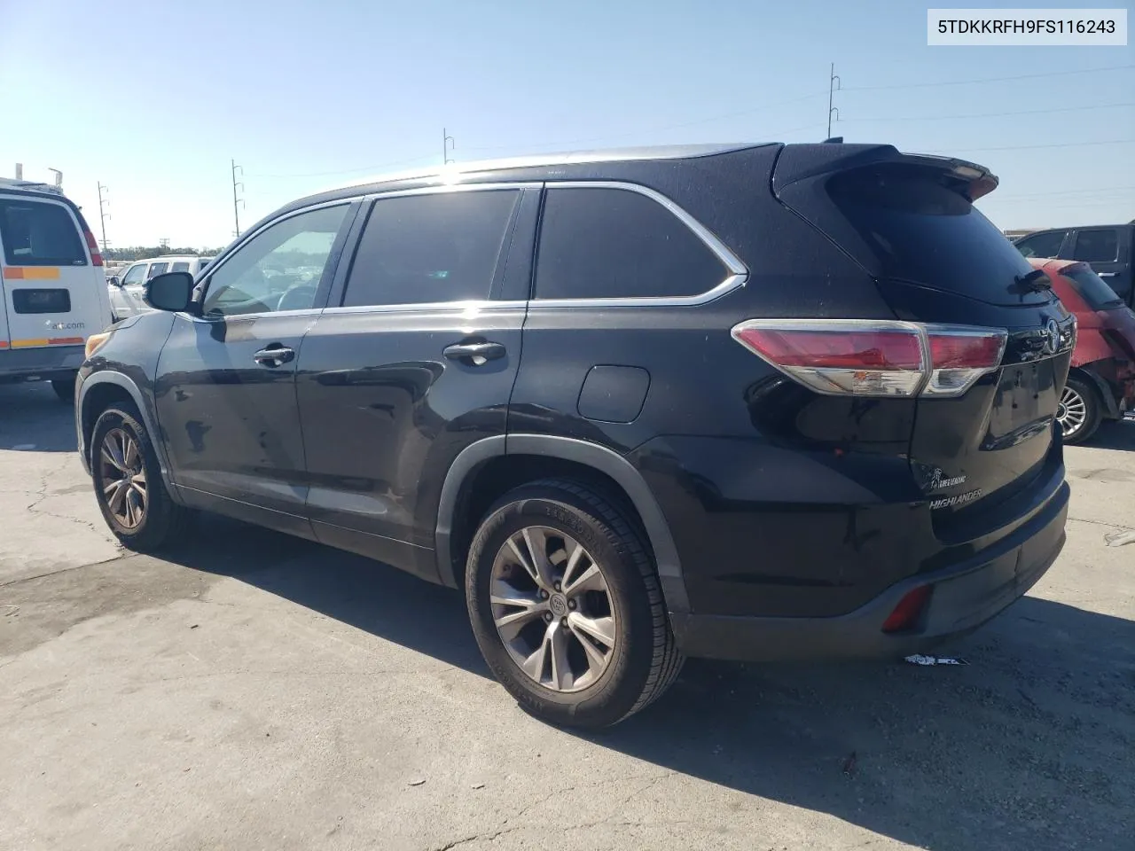 2015 Toyota Highlander Xle VIN: 5TDKKRFH9FS116243 Lot: 77760404