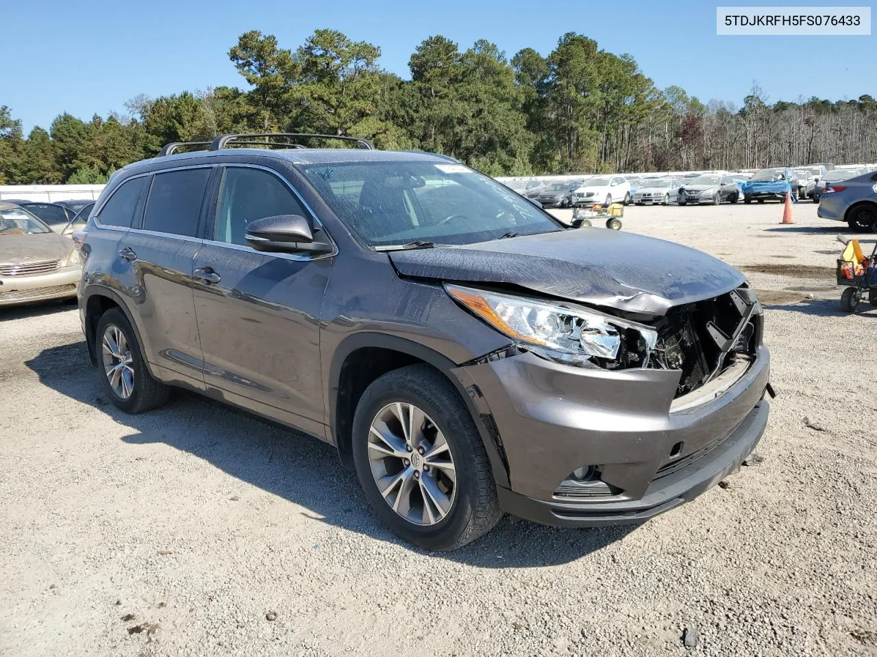 2015 Toyota Highlander Xle VIN: 5TDJKRFH5FS076433 Lot: 77942034