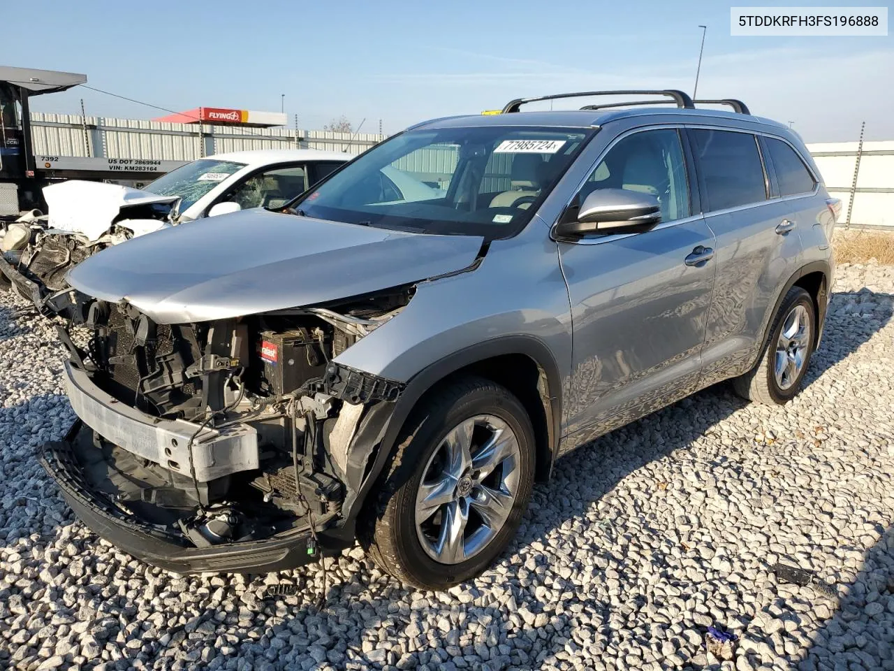 2015 Toyota Highlander Limited VIN: 5TDDKRFH3FS196888 Lot: 77985724