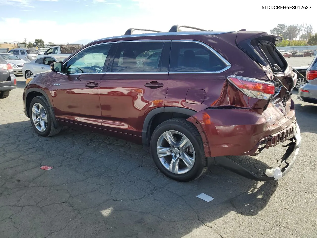 2015 Toyota Highlander Hybrid Limited VIN: 5TDDCRFH6FS012637 Lot: 78057174