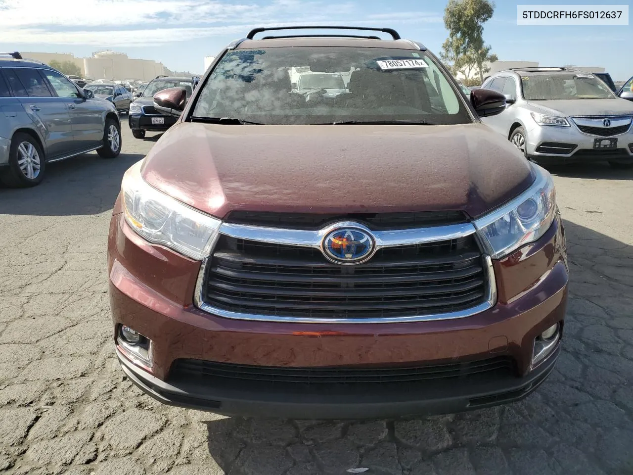 2015 Toyota Highlander Hybrid Limited VIN: 5TDDCRFH6FS012637 Lot: 78057174