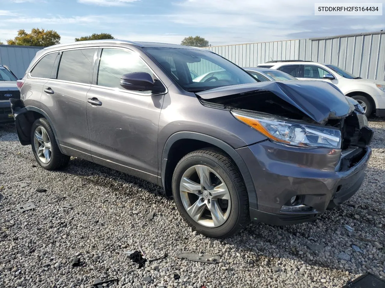 2015 Toyota Highlander Limited VIN: 5TDDKRFH2FS164434 Lot: 78057784