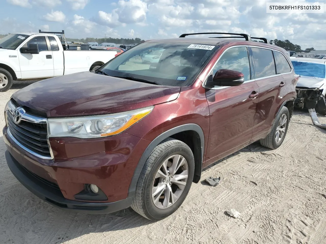 2015 Toyota Highlander Le VIN: 5TDBKRFH1FS101333 Lot: 78191824