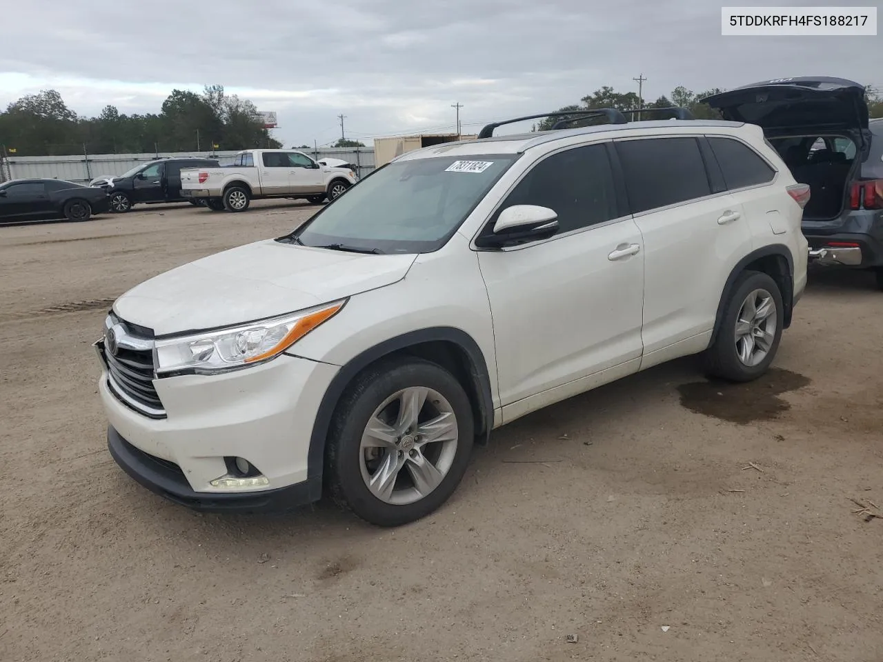 2015 Toyota Highlander Limited VIN: 5TDDKRFH4FS188217 Lot: 78311824