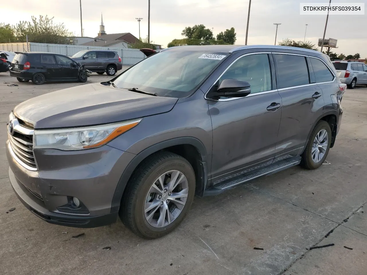 2015 Toyota Highlander Xle VIN: 5TDKKRFH5FS039354 Lot: 78452834