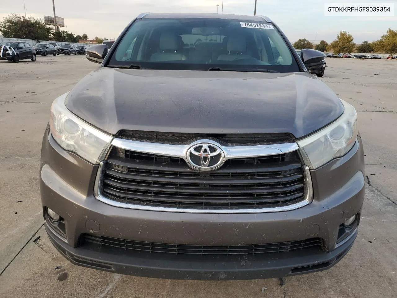 2015 Toyota Highlander Xle VIN: 5TDKKRFH5FS039354 Lot: 78452834