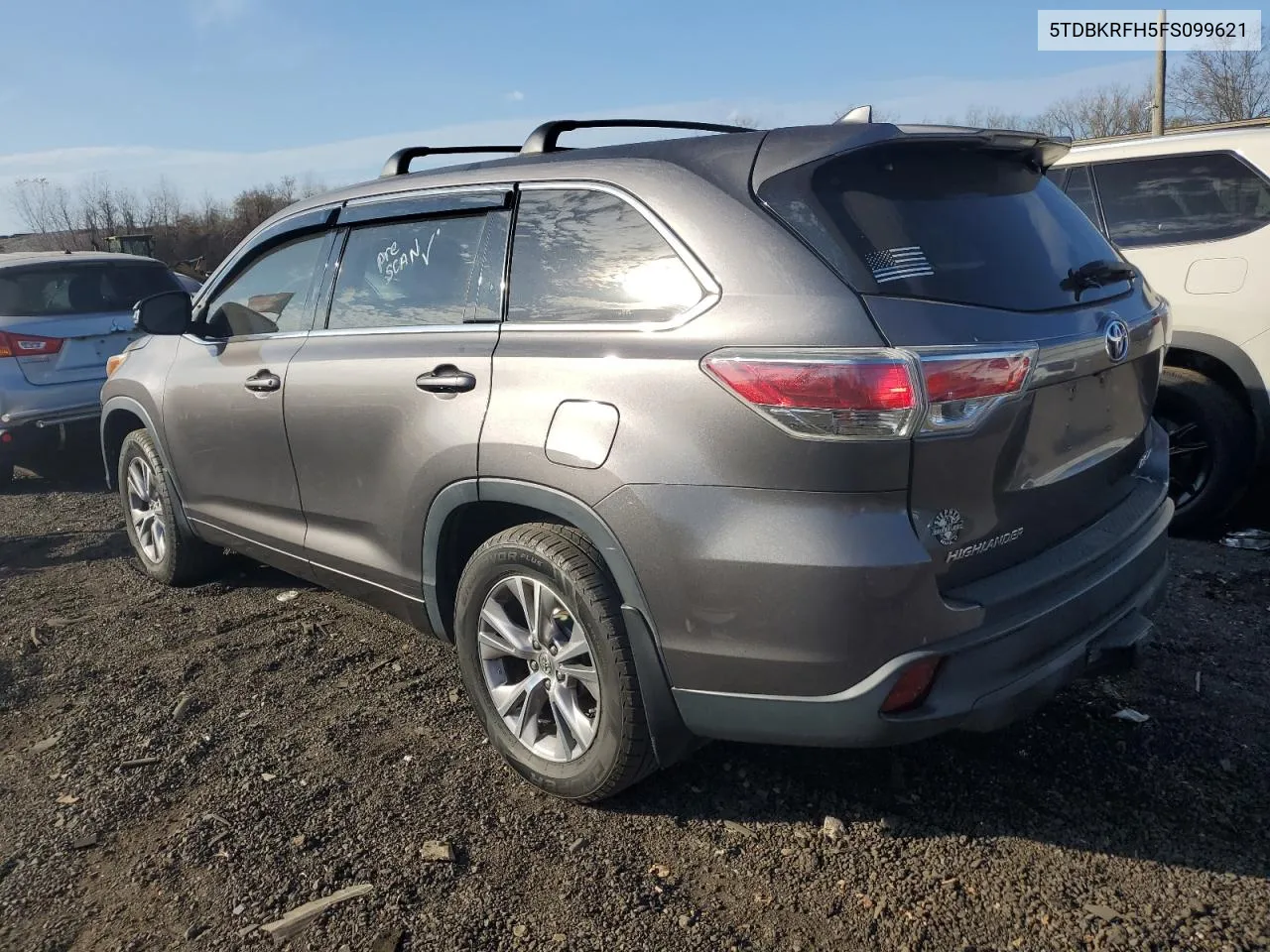 2015 Toyota Highlander Le VIN: 5TDBKRFH5FS099621 Lot: 79287524