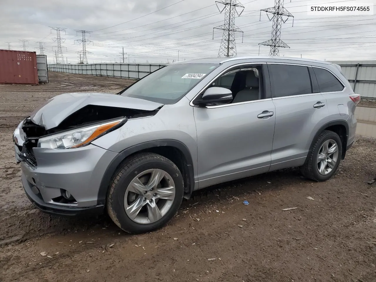 2015 Toyota Highlander Limited VIN: 5TDDKRFH5FS074565 Lot: 79504294