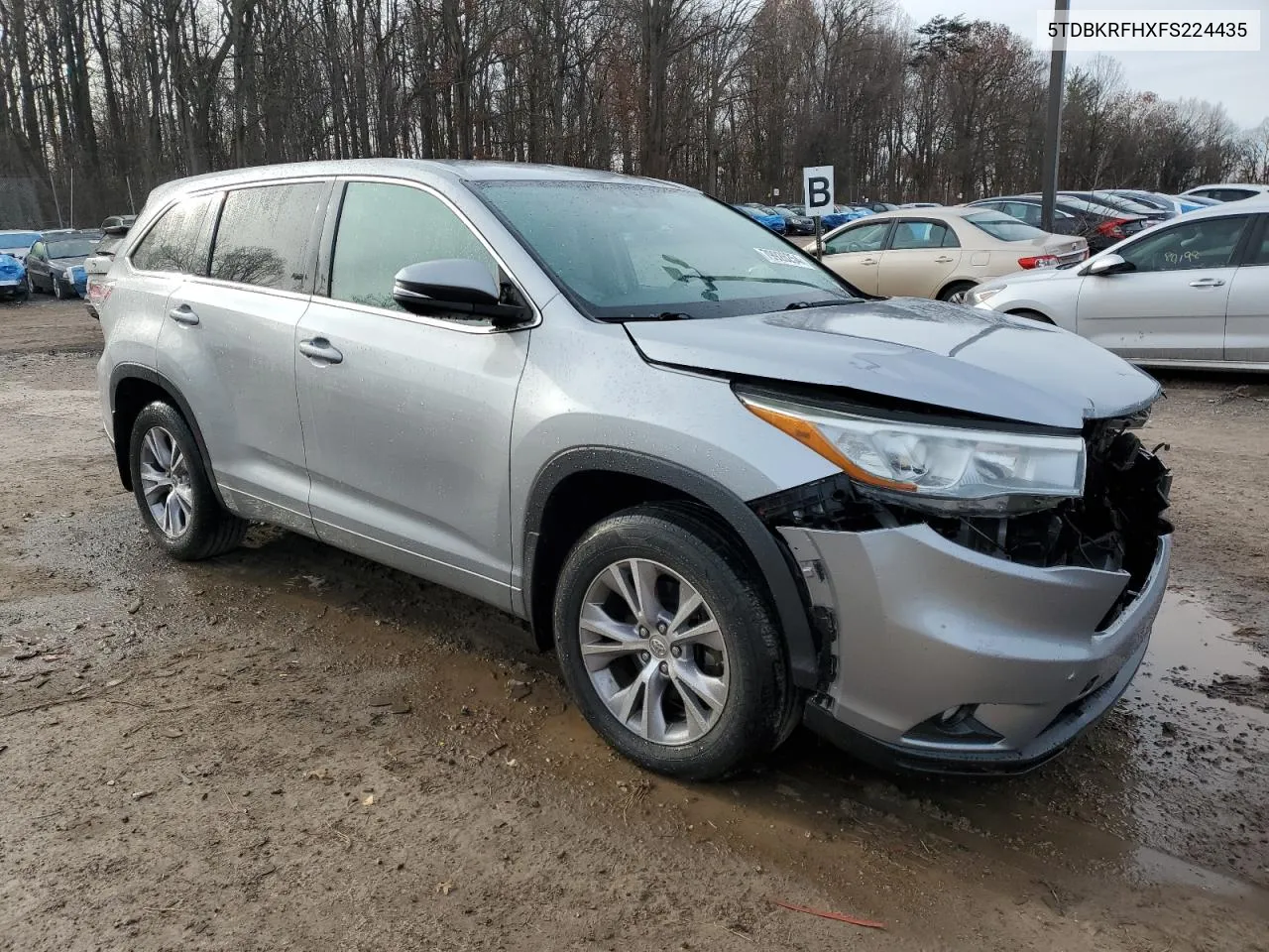 2015 Toyota Highlander Le VIN: 5TDBKRFHXFS224435 Lot: 79926254