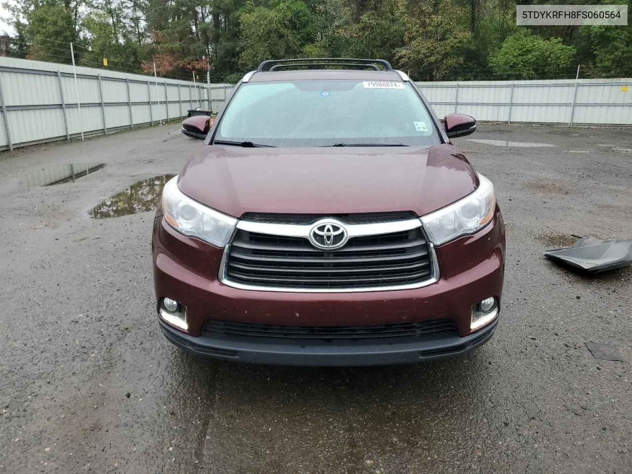 2015 Toyota Highlander Limited VIN: 5TDYKRFH8FS060564 Lot: 79988874