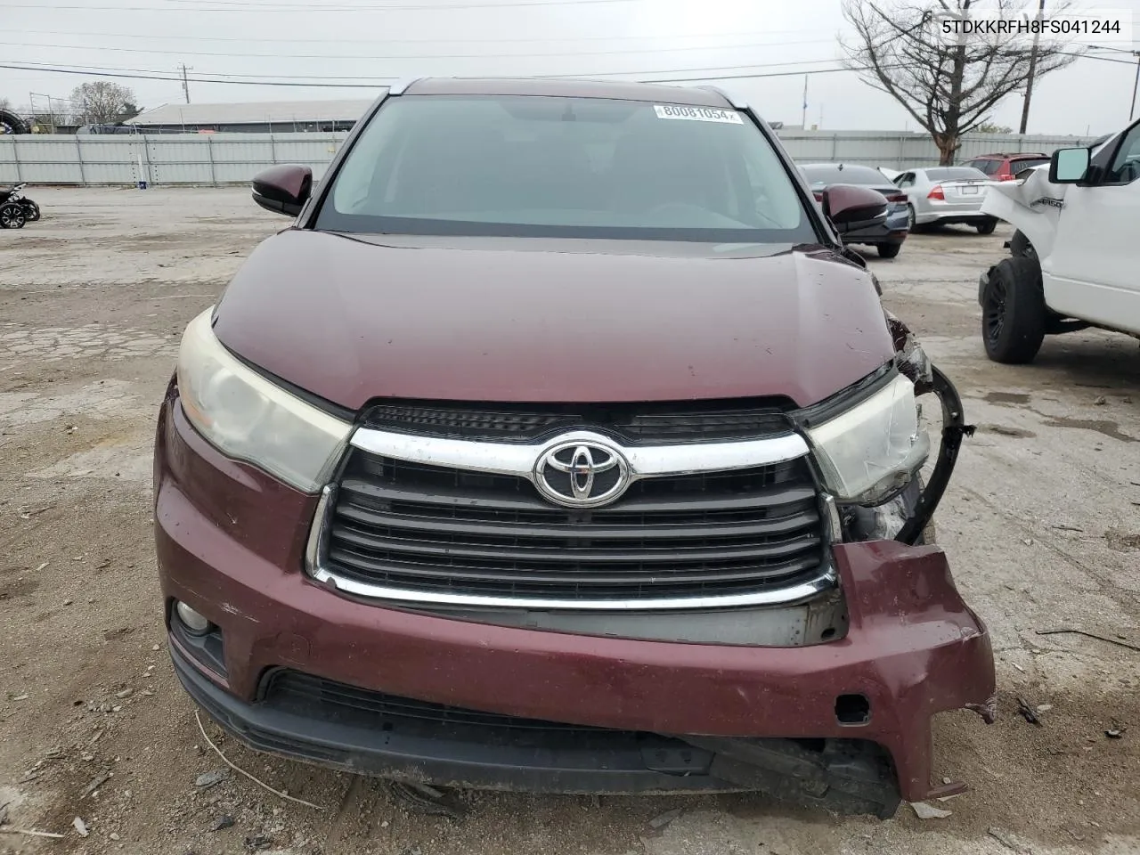 2015 Toyota Highlander Xle VIN: 5TDKKRFH8FS041244 Lot: 80081054