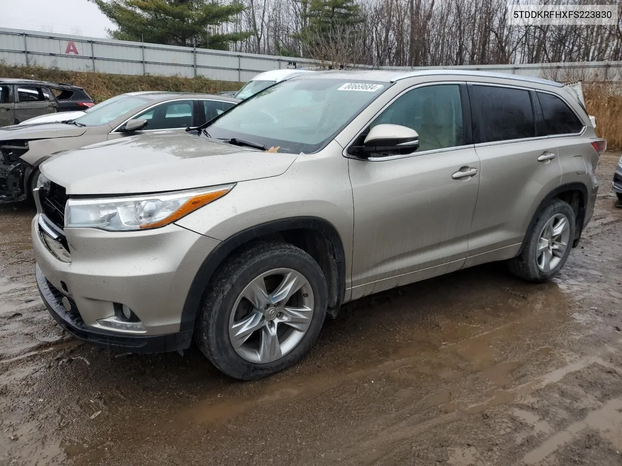 2015 Toyota Highlander Limited VIN: 5TDDKRFHXFS223830 Lot: 80669684