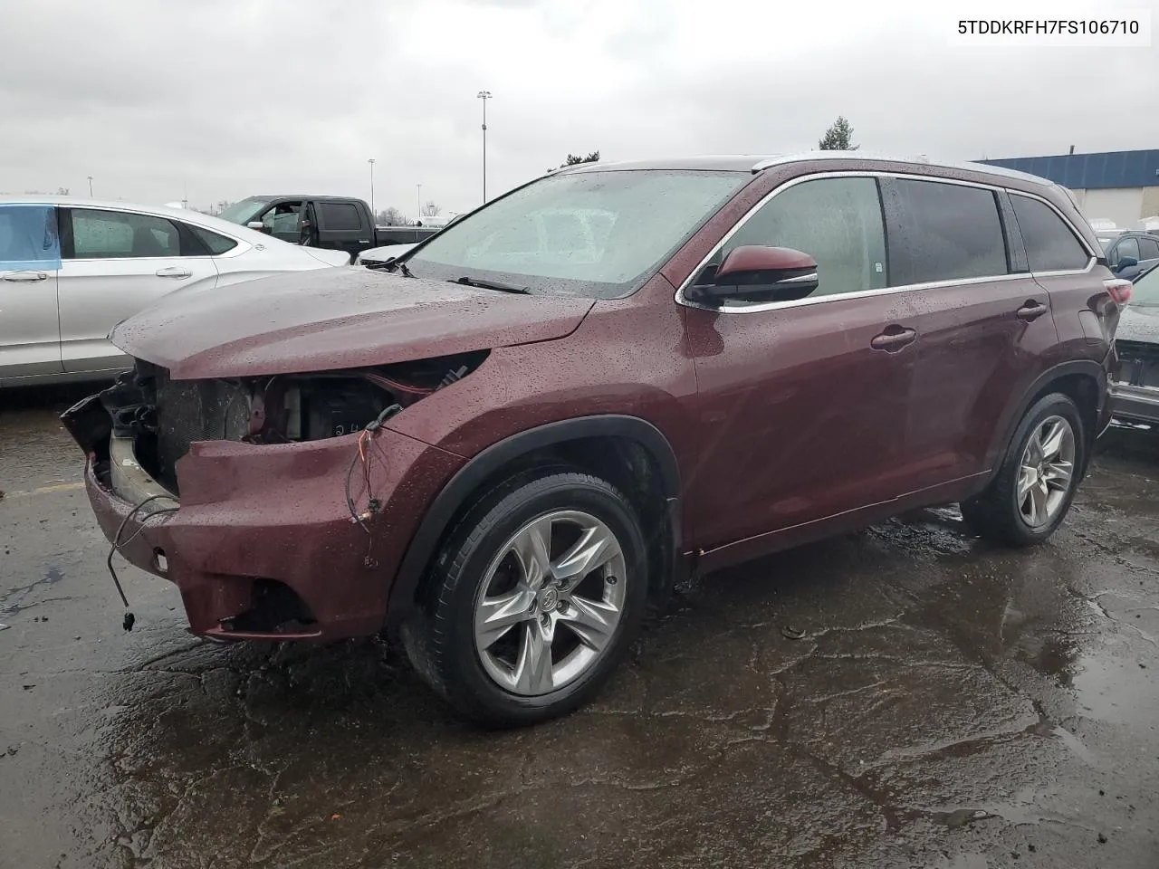 2015 Toyota Highlander Limited VIN: 5TDDKRFH7FS106710 Lot: 80878244