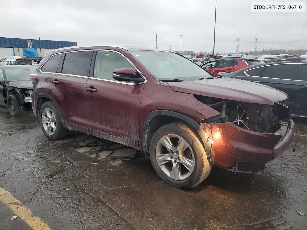 2015 Toyota Highlander Limited VIN: 5TDDKRFH7FS106710 Lot: 80878244