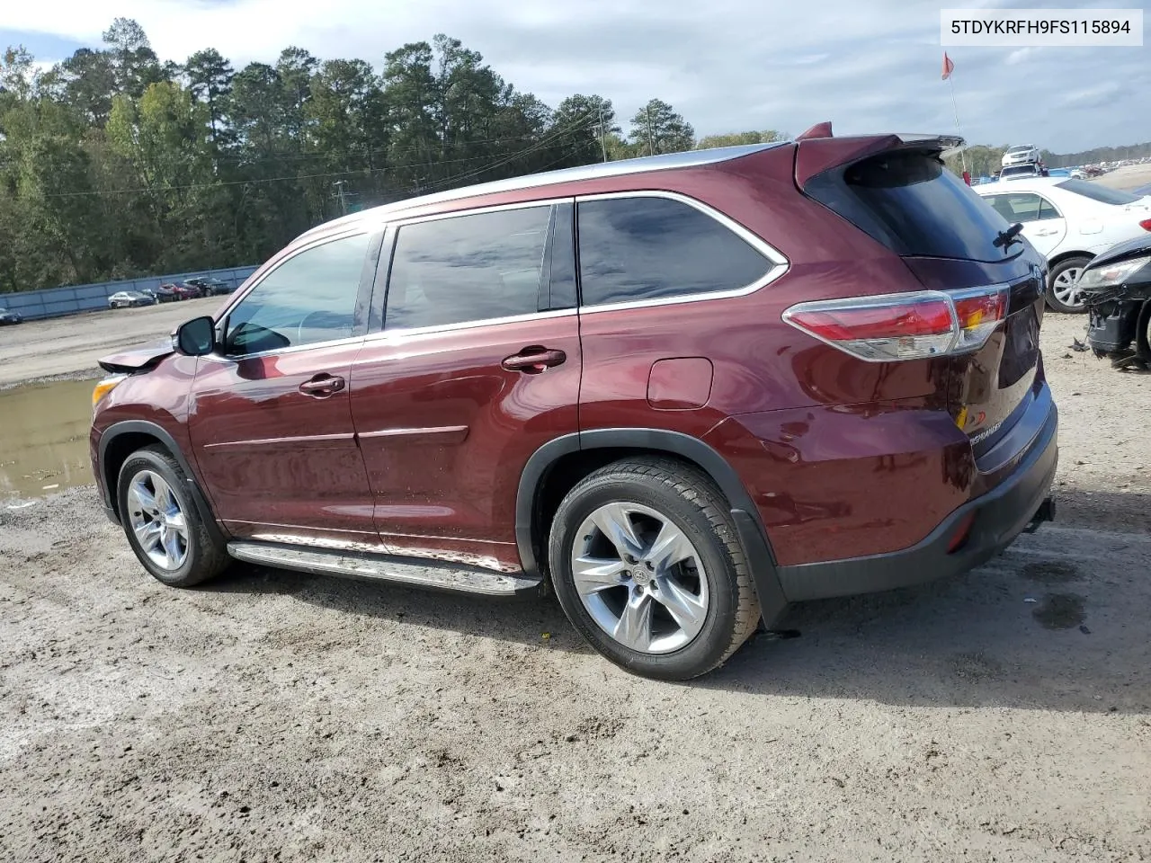 2015 Toyota Highlander Limited VIN: 5TDYKRFH9FS115894 Lot: 81154644