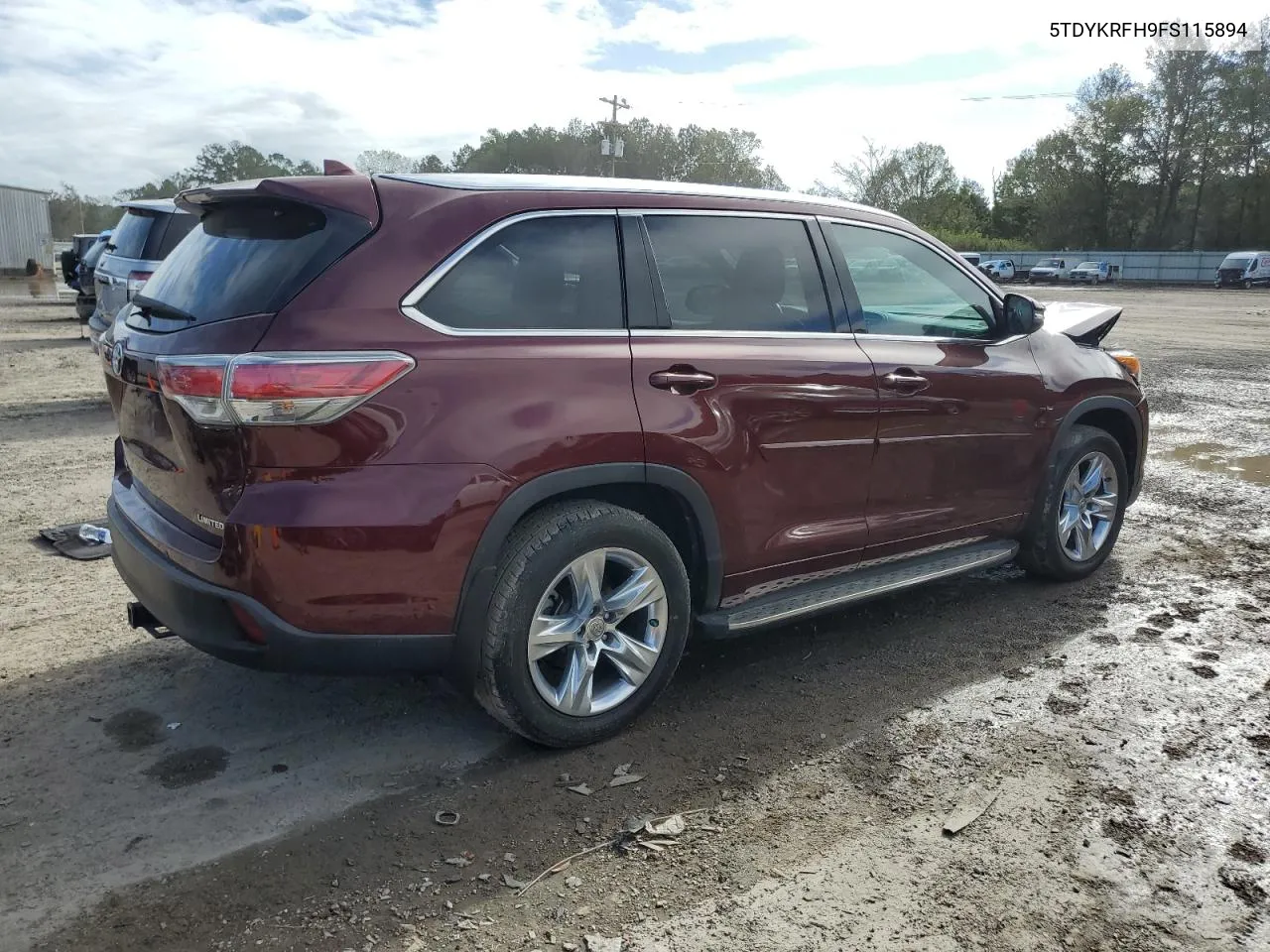 2015 Toyota Highlander Limited VIN: 5TDYKRFH9FS115894 Lot: 81154644