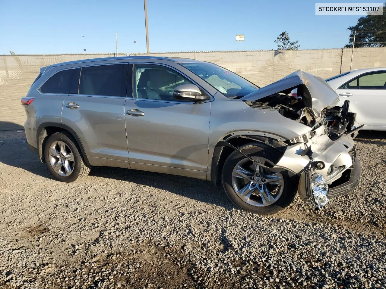 2015 Toyota Highlander Limited VIN: 5TDDKRFH9FS153107 Lot: 81262054