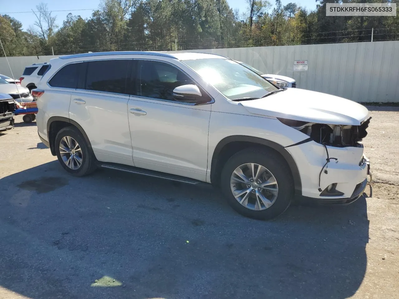 2015 Toyota Highlander Xle VIN: 5TDKKRFH6FS065333 Lot: 81335994