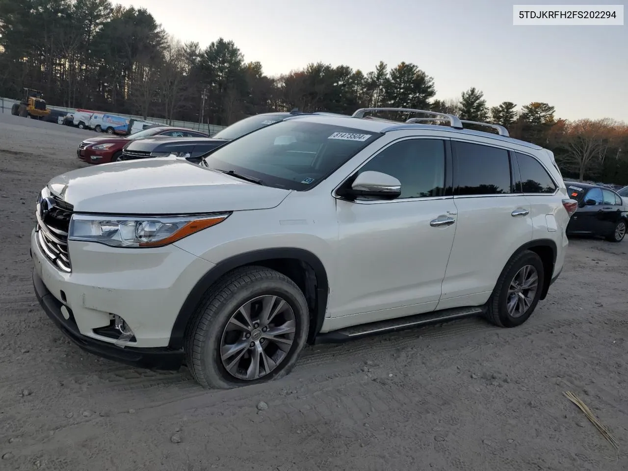 2015 Toyota Highlander Xle VIN: 5TDJKRFH2FS202294 Lot: 81473504