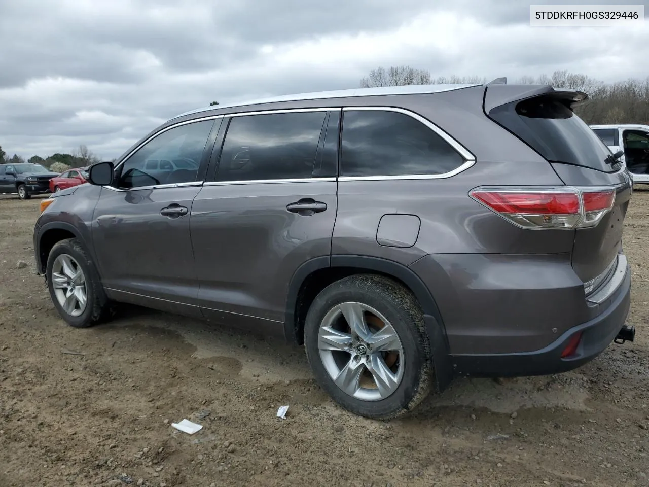 2016 Toyota Highlander Limited VIN: 5TDDKRFH0GS329446 Lot: 45012734