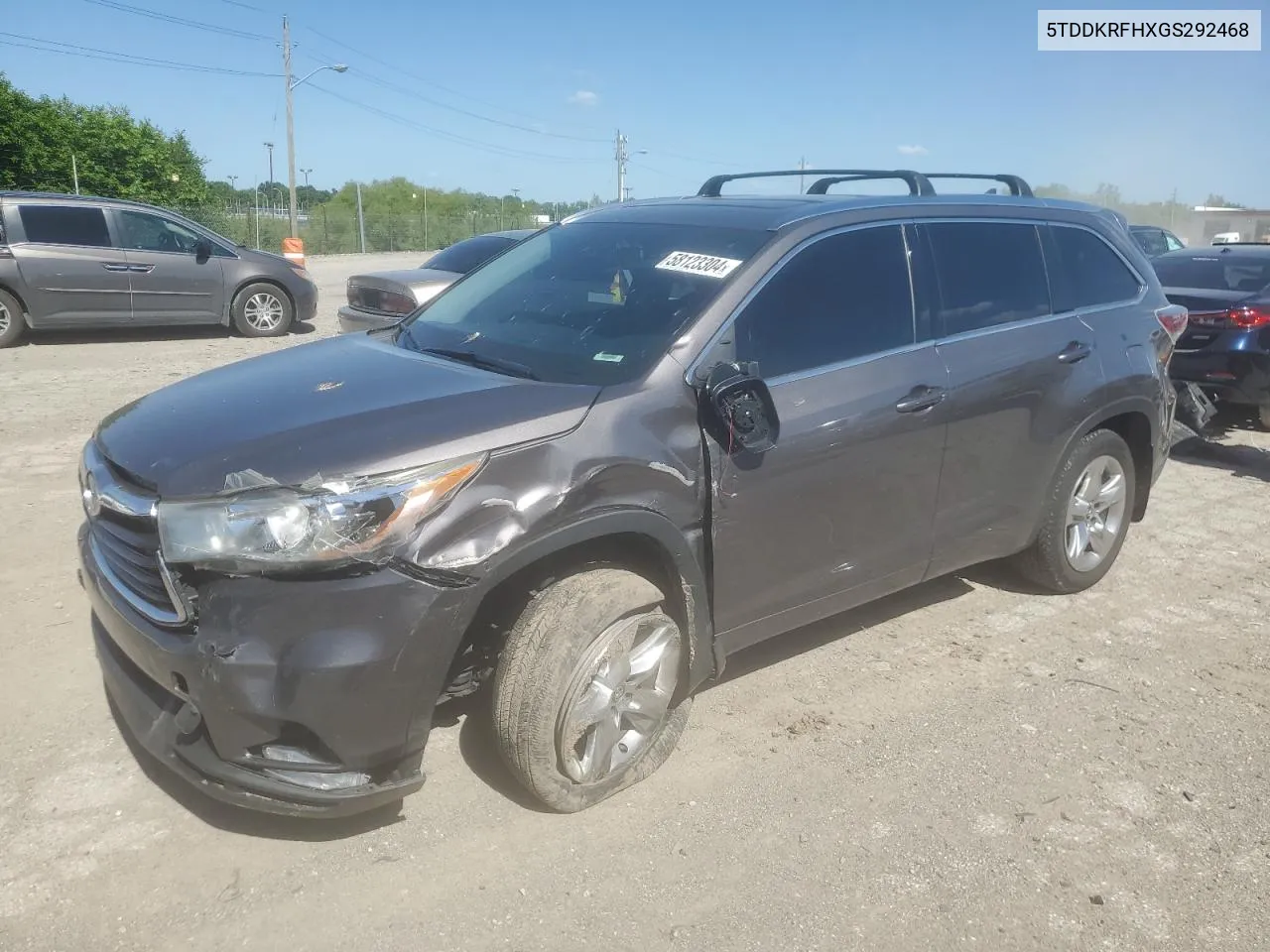 2016 Toyota Highlander Limited VIN: 5TDDKRFHXGS292468 Lot: 58123304