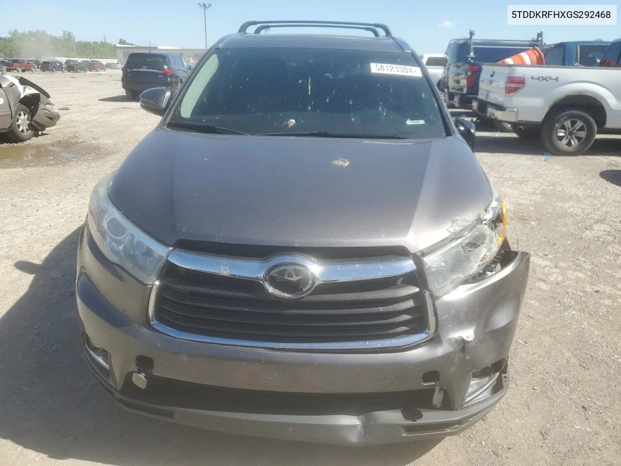 2016 Toyota Highlander Limited VIN: 5TDDKRFHXGS292468 Lot: 58123304