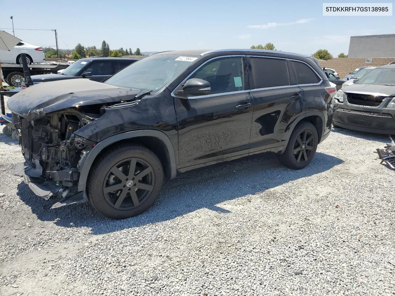 2016 Toyota Highlander Xle VIN: 5TDKKRFH7GS138985 Lot: 63278684