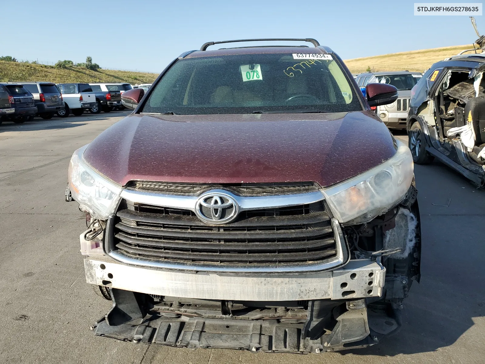 5TDJKRFH6GS278635 2016 Toyota Highlander Xle