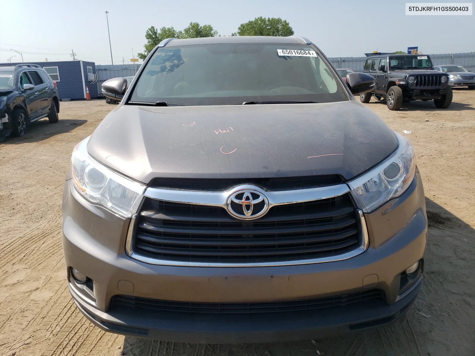 2016 Toyota Highlander Xle VIN: 5TDJKRFH1GS500403 Lot: 65016684