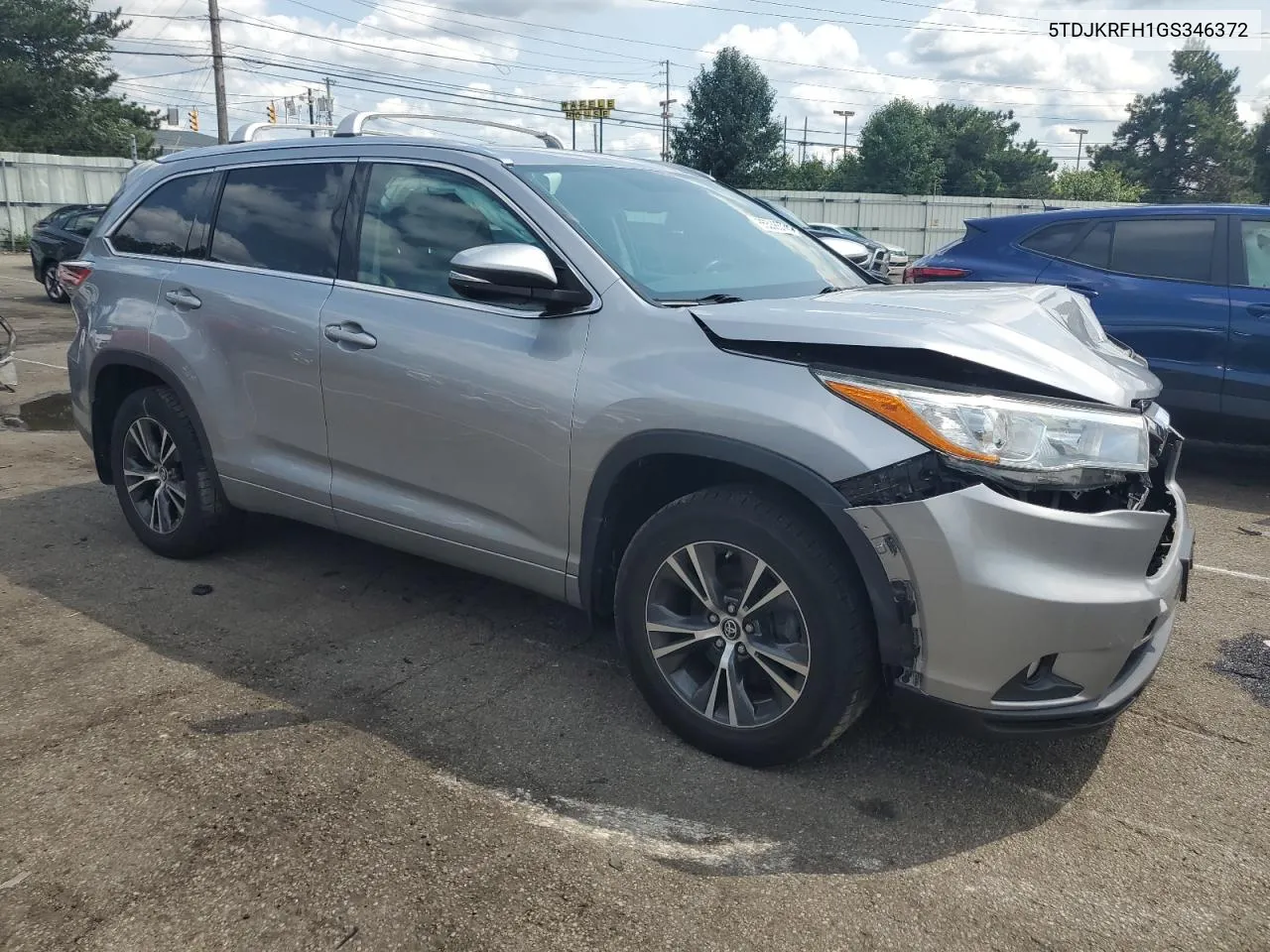 2016 Toyota Highlander Xle VIN: 5TDJKRFH1GS346372 Lot: 65538574