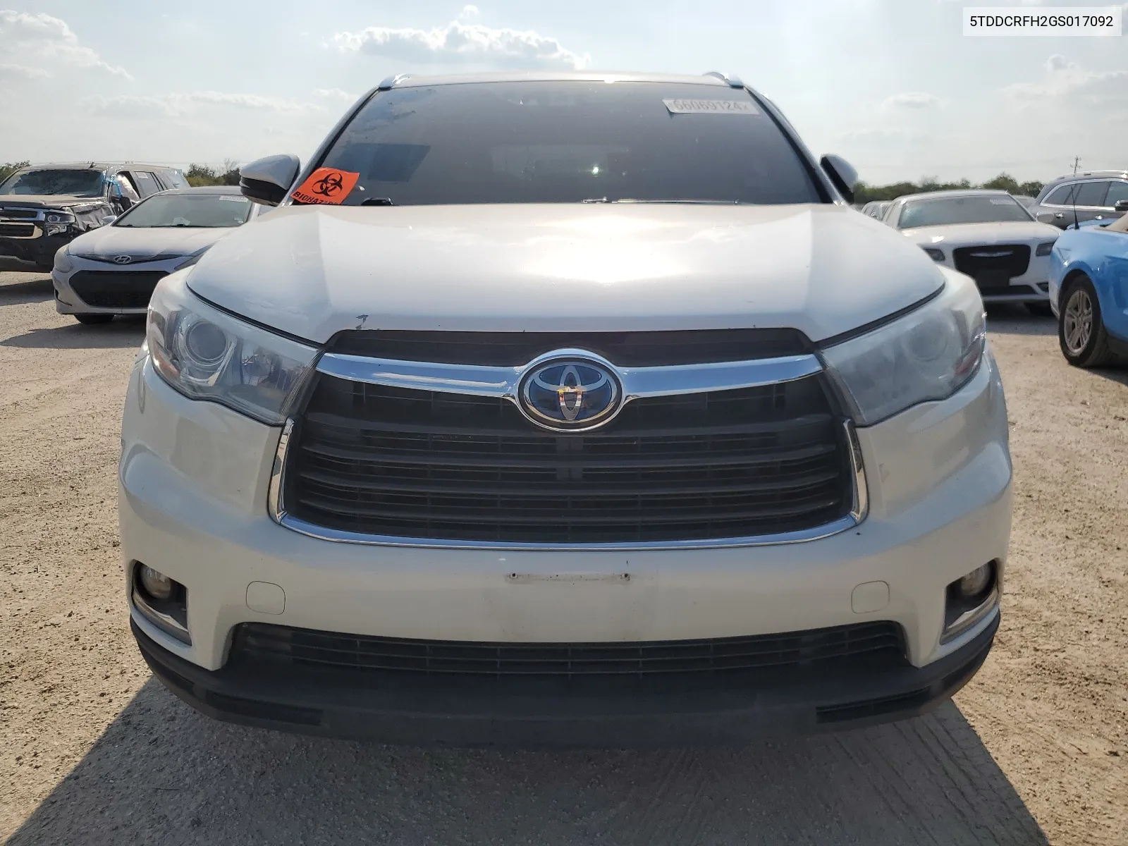 2016 Toyota Highlander Hybrid Limited VIN: 5TDDCRFH2GS017092 Lot: 66069124