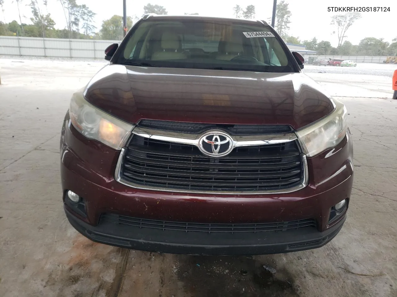 2016 Toyota Highlander Xle VIN: 5TDKKRFH2GS187124 Lot: 67544494