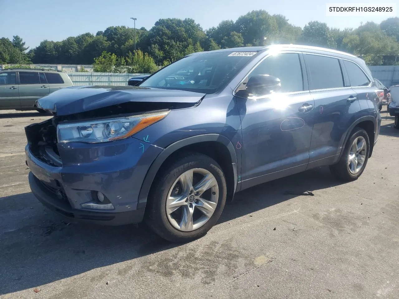 2016 Toyota Highlander Limited VIN: 5TDDKRFH1GS248925 Lot: 67672424