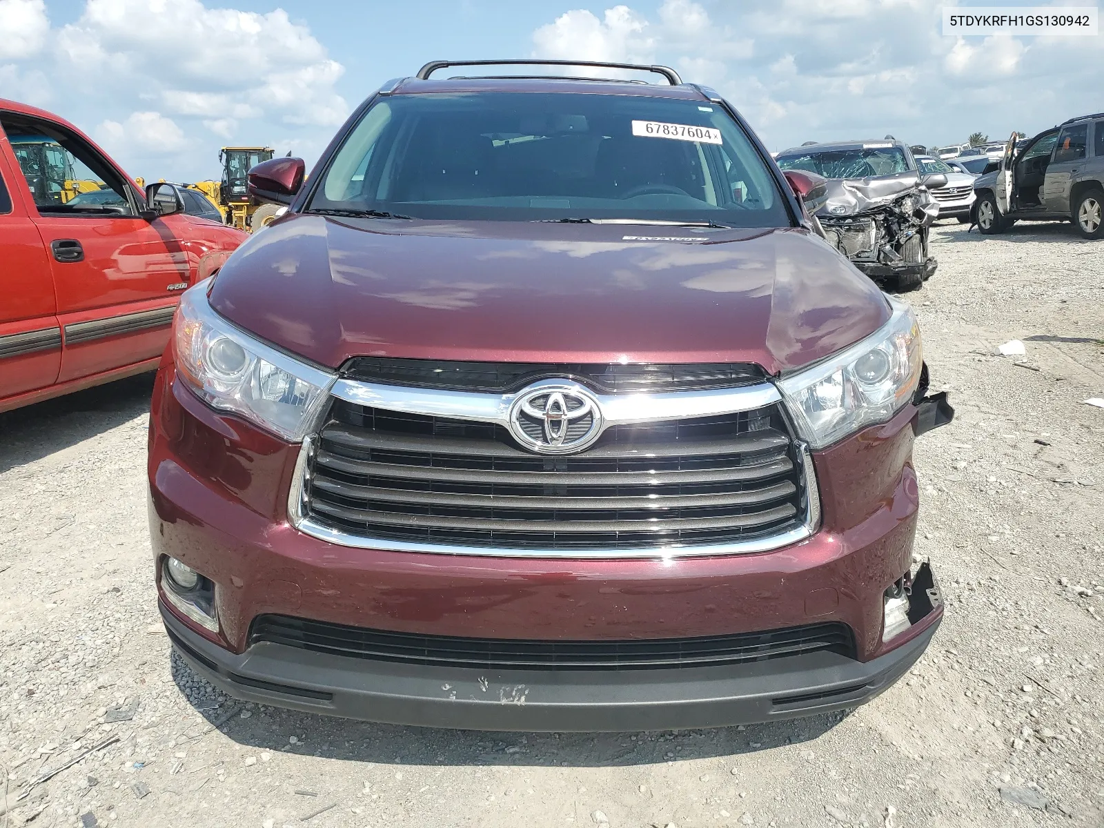 2016 Toyota Highlander Limited VIN: 5TDYKRFH1GS130942 Lot: 67837604