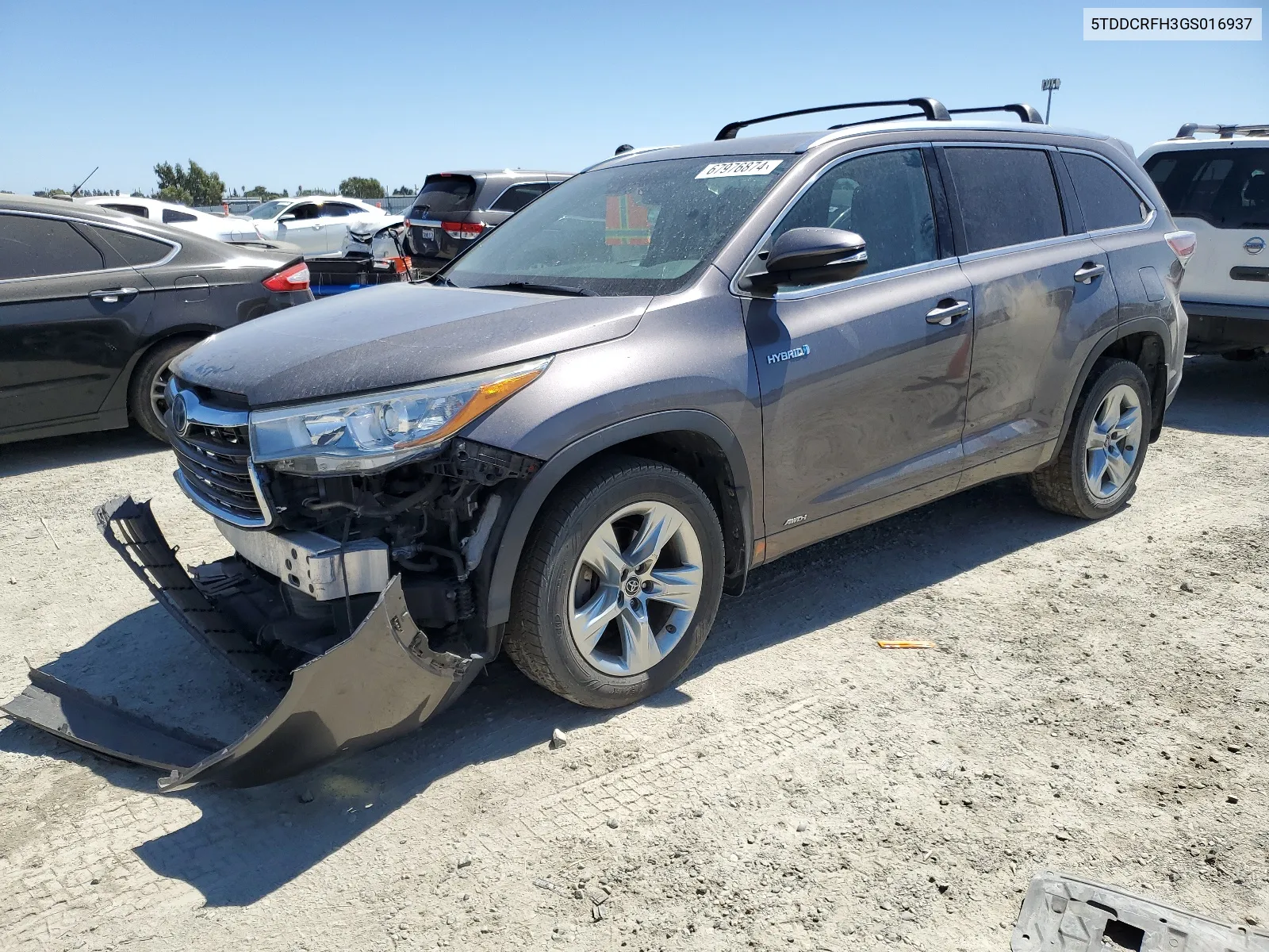 5TDDCRFH3GS016937 2016 Toyota Highlander Hybrid Limited