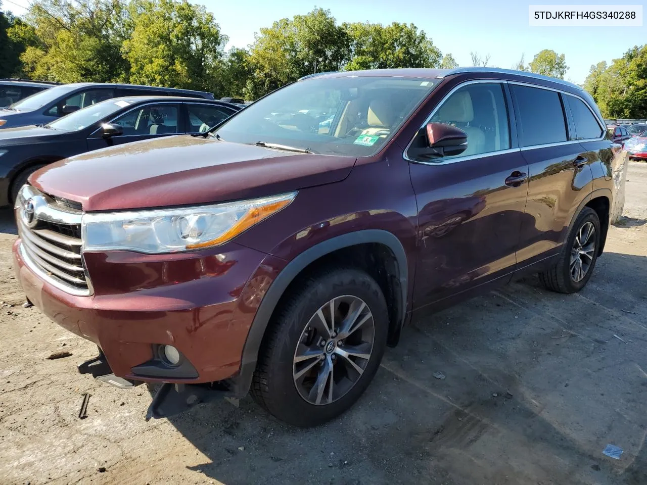 2016 Toyota Highlander Xle VIN: 5TDJKRFH4GS340288 Lot: 68737794