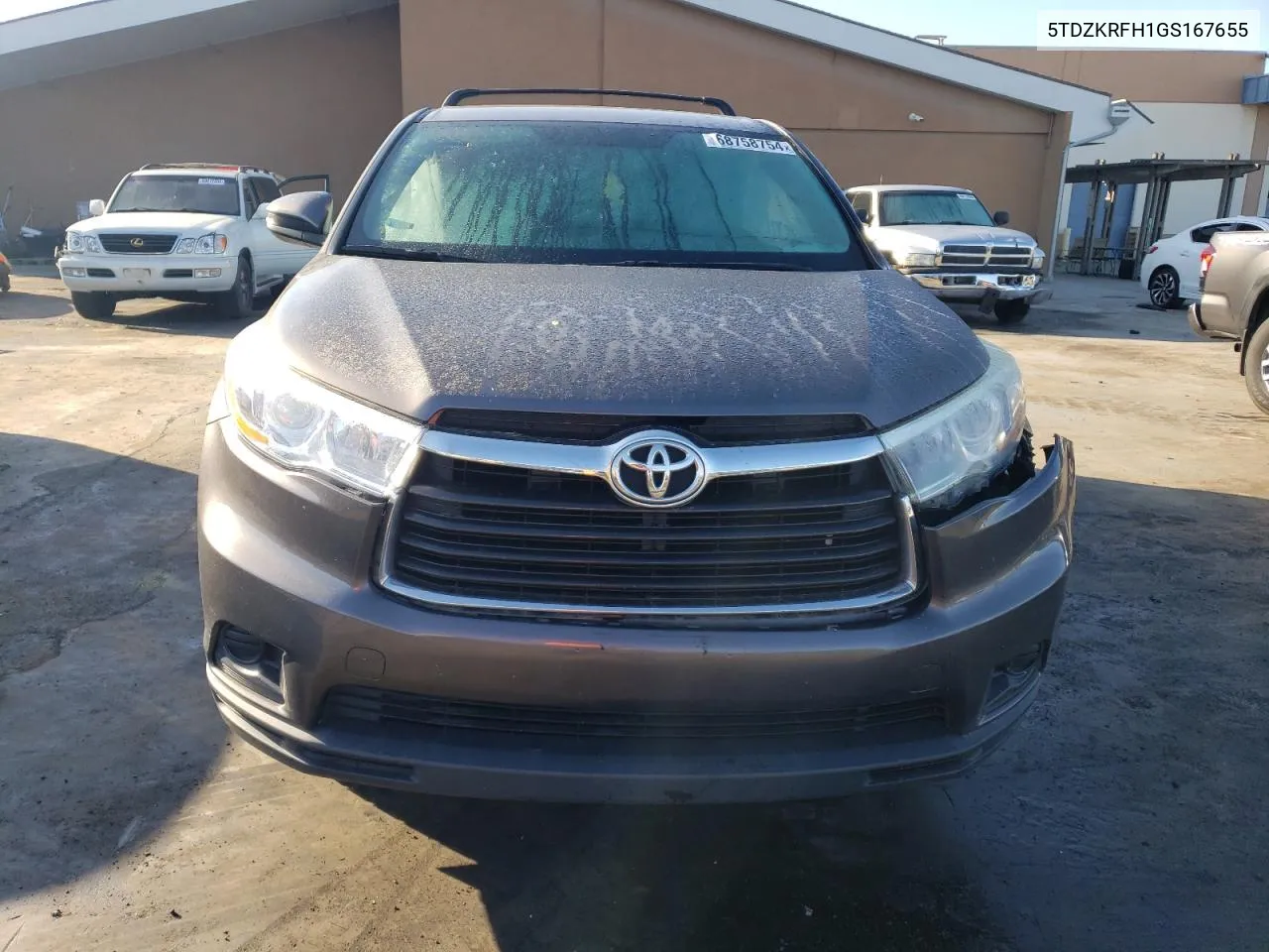 2016 Toyota Highlander Le VIN: 5TDZKRFH1GS167655 Lot: 68758754