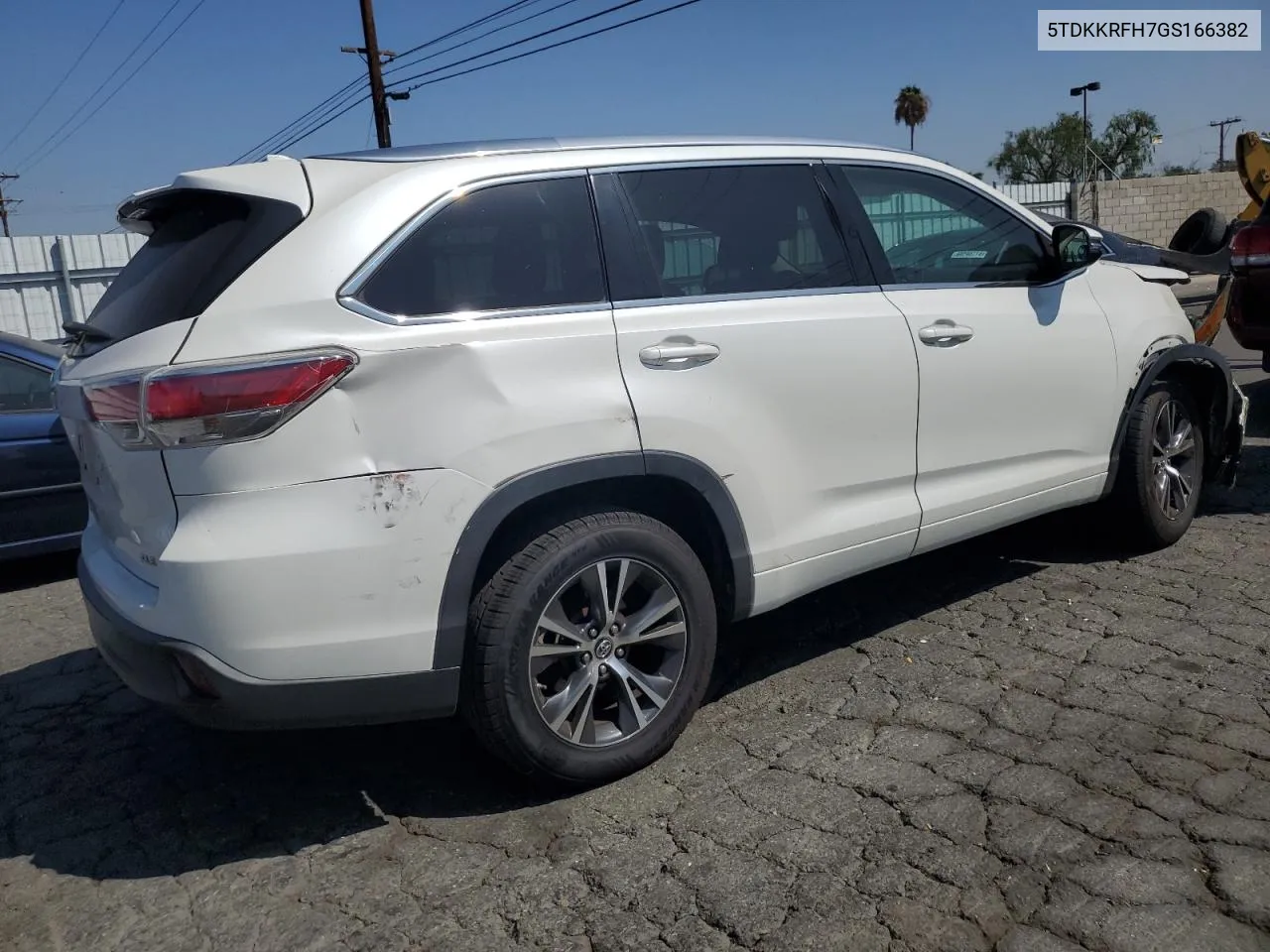 2016 Toyota Highlander Xle VIN: 5TDKKRFH7GS166382 Lot: 69099534