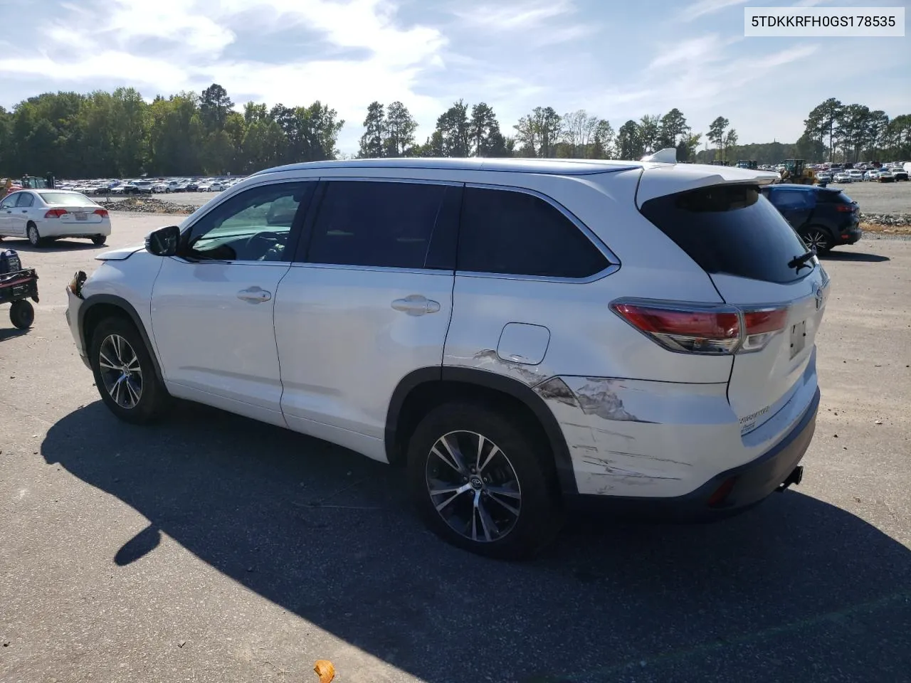 2016 Toyota Highlander Xle VIN: 5TDKKRFH0GS178535 Lot: 69229344