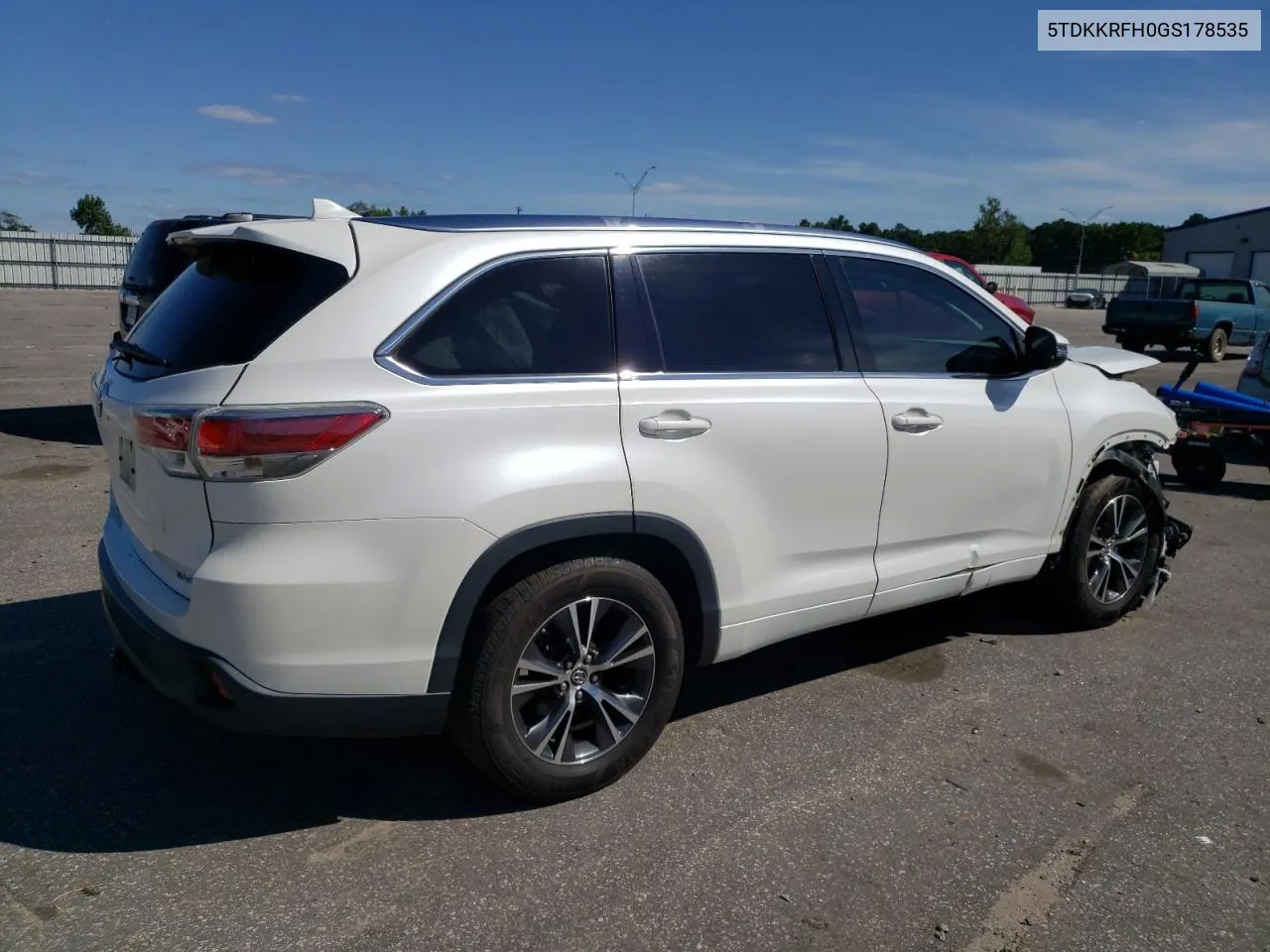 2016 Toyota Highlander Xle VIN: 5TDKKRFH0GS178535 Lot: 69229344