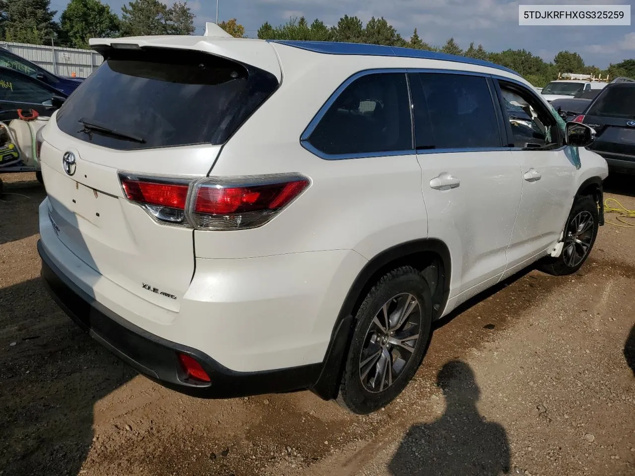 2016 Toyota Highlander Xle VIN: 5TDJKRFHXGS325259 Lot: 69255704