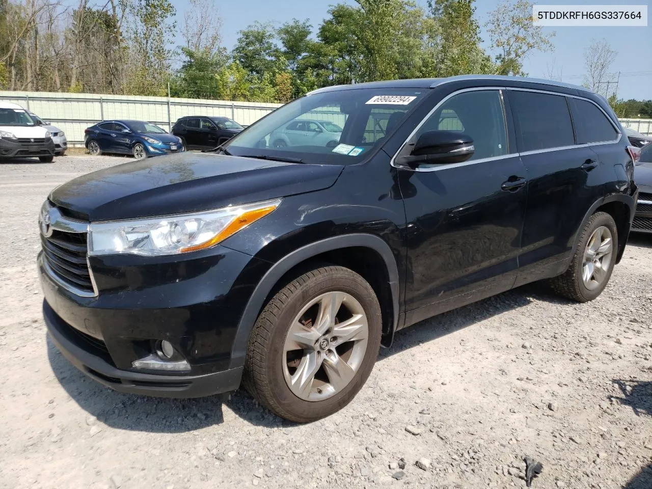 2016 Toyota Highlander Limited VIN: 5TDDKRFH6GS337664 Lot: 69902294