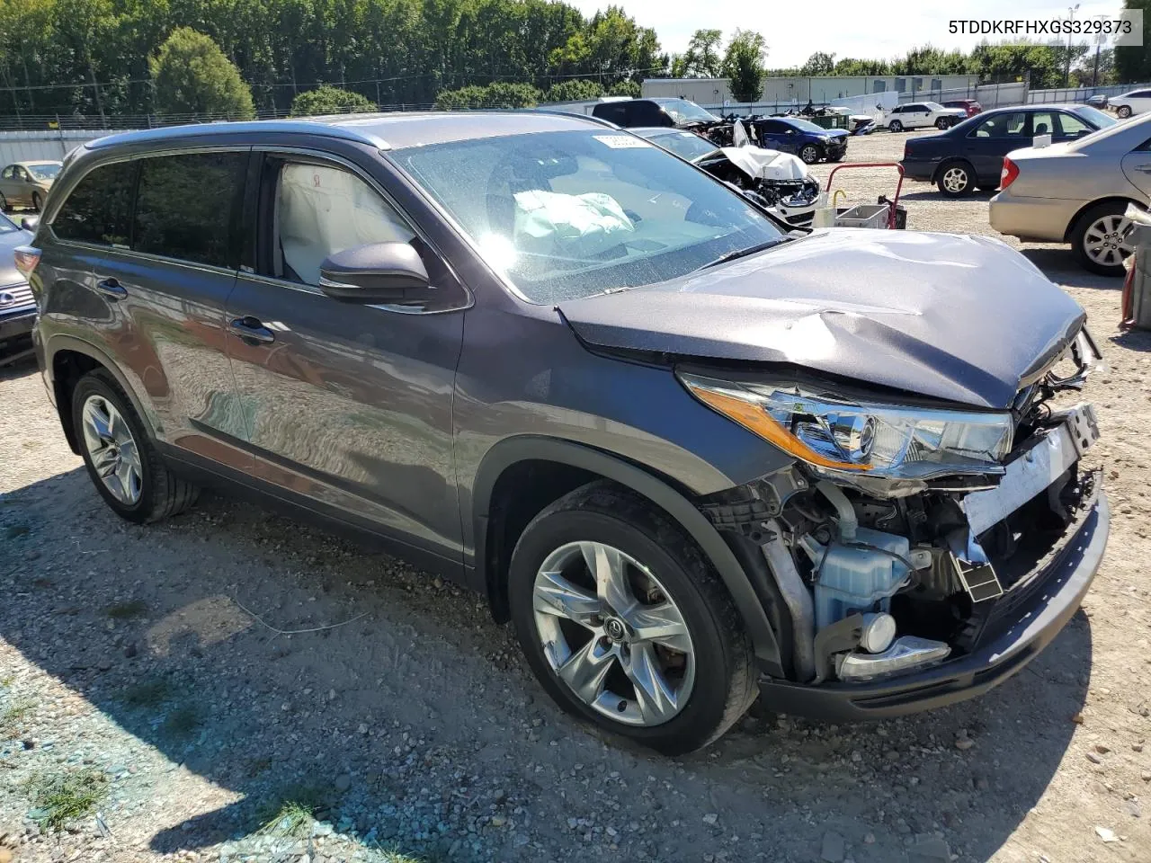 2016 Toyota Highlander Limited VIN: 5TDDKRFHXGS329373 Lot: 70283354