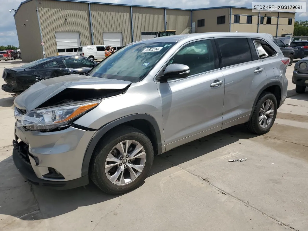 2016 Toyota Highlander Le VIN: 5TDZKRFHXGS179691 Lot: 70662314