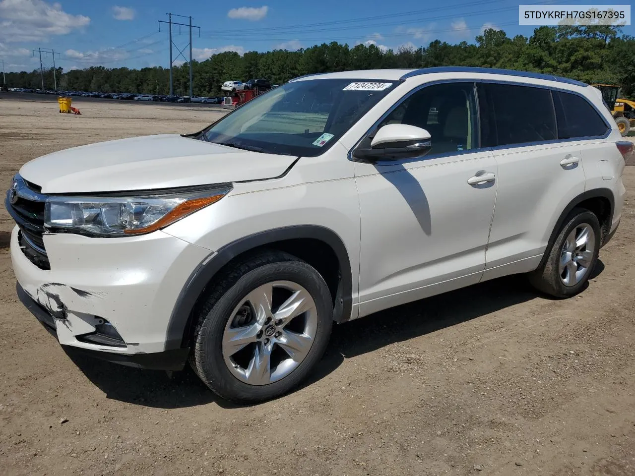 2016 Toyota Highlander Limited VIN: 5TDYKRFH7GS167395 Lot: 71247224