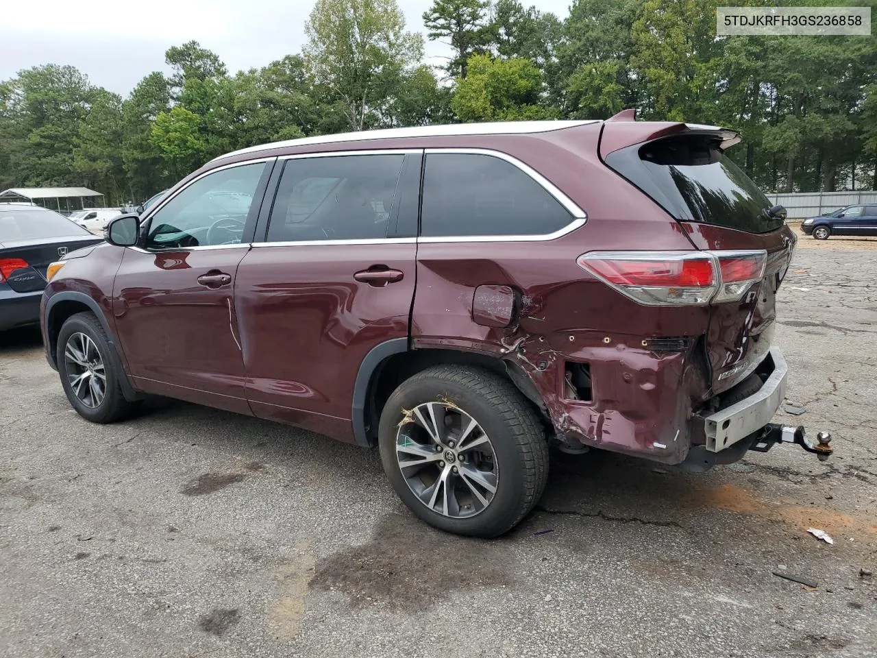 2016 Toyota Highlander Xle VIN: 5TDJKRFH3GS236858 Lot: 71268364