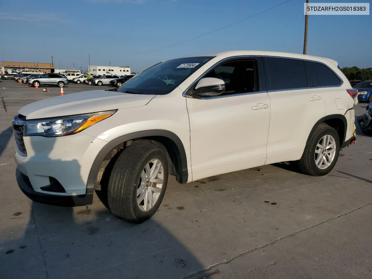 2016 Toyota Highlander Le VIN: 5TDZARFH2GS018383 Lot: 71728934